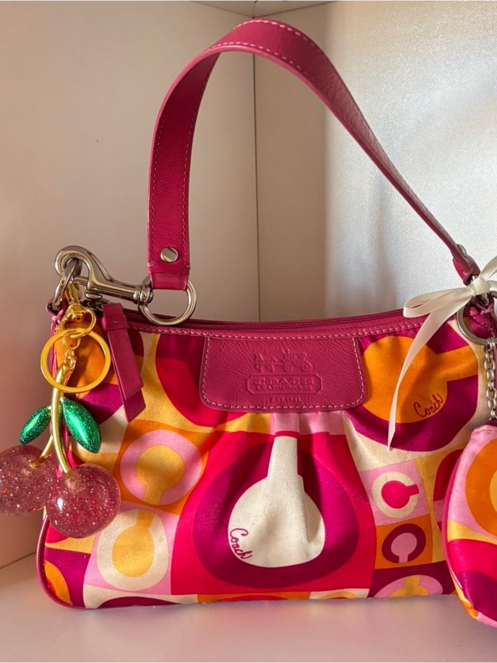 Coach Valentine’s day Scarf Print y2k Purse
